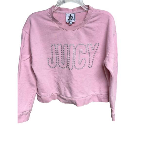 Juicy‎ by Juicy Couture Pink French Terry Pullover Sweatshirt Size Medium - Picture 1 of 5